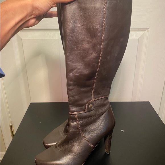 Carlo Rossetti Women’s Size 5 Dark Brown High Heeled Zip Up Boots - Picture 4 of 5